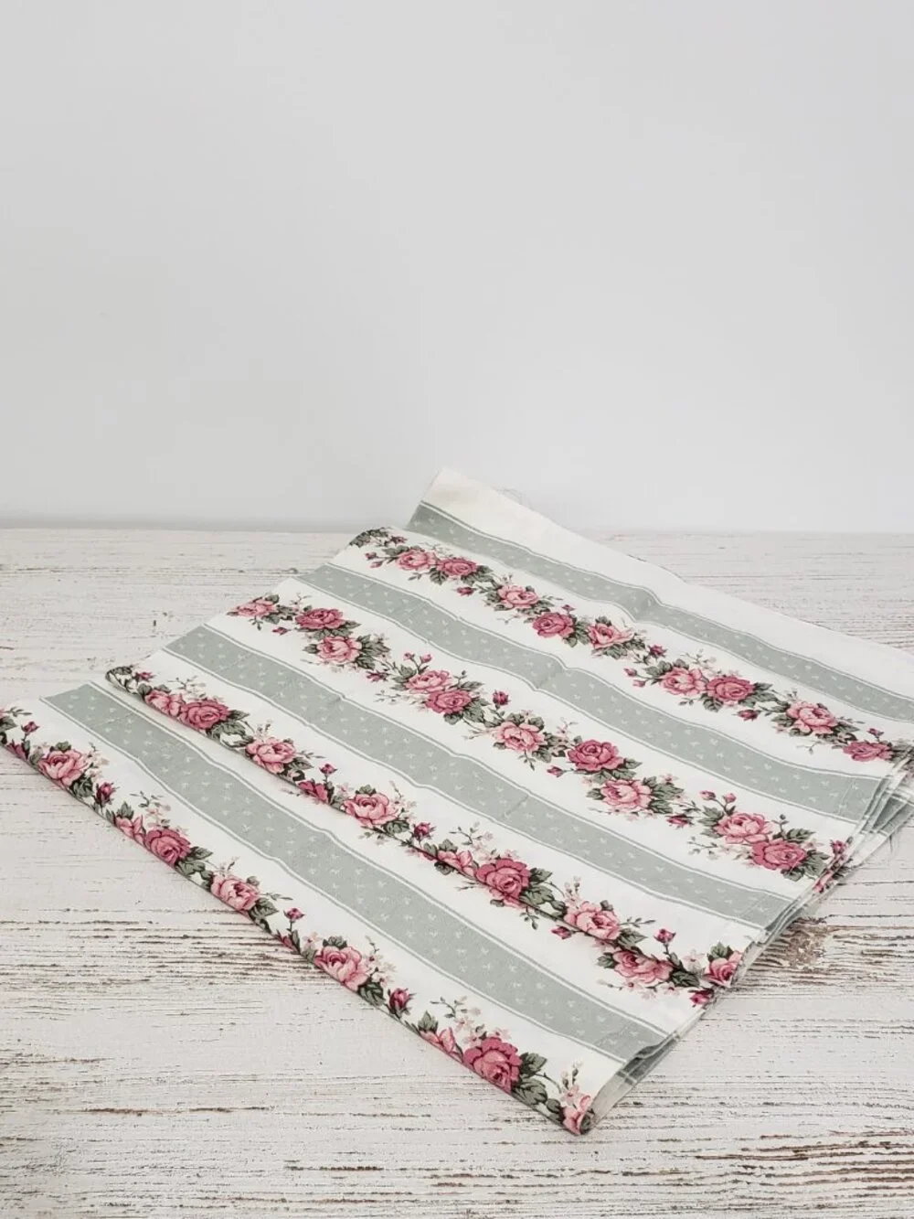 Pair of Striped Floral Handmade Curtain Valances   43